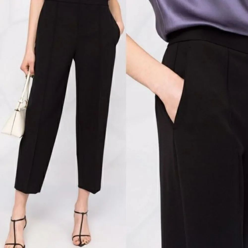 NEW Vince. Pintuck Tapered High Waist Black Trouser Pants Women’s 10